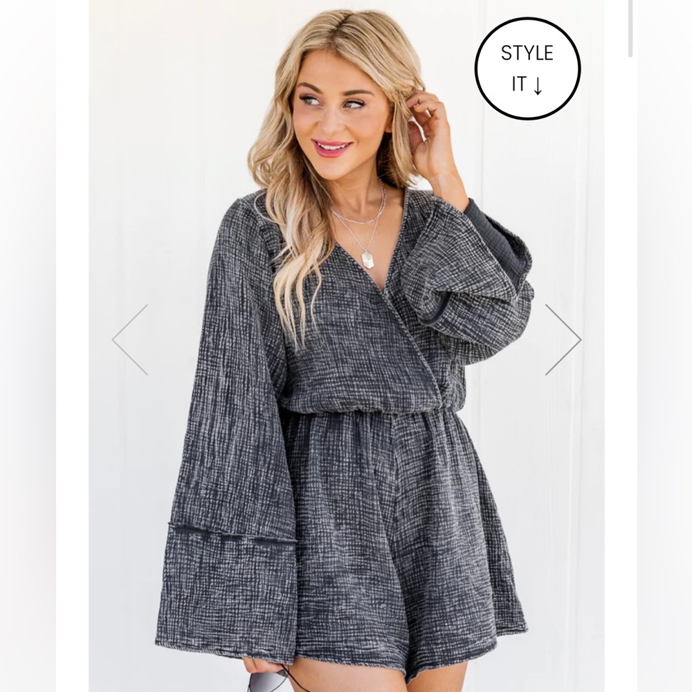 Pink Lily washed away romper